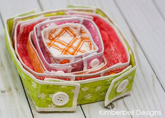 Quilted Baskets - Embroidery CD - by Kimberbell - Kim Christopherson - 5 Designs each in 5 Sizes! KD553