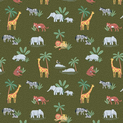 NEW! Safari Days - Zebras- Per Yard - by Kate J Jones for Dashwood Studio - Yellow - SAFA-2160