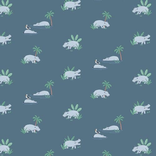 NEW! Safari Days - Elephants- Per Yard - by Kate J Jones for Dashwood Studio - Rust - SAFA-2158