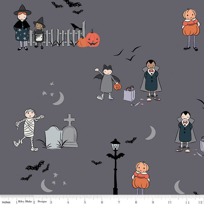 Spooky Hollow - Bats - Black - per yard - by Melissa Mortenson for Riley Blake Designs - Halloween - SC10572-BLACK