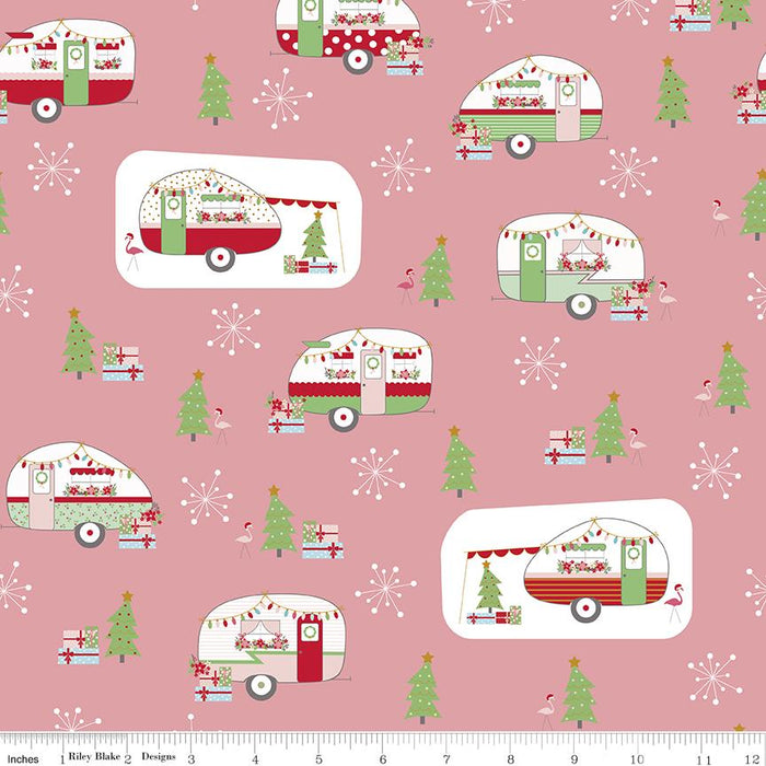 5 YARD CUT! - Christmas Adventure - Peony Main - Beverly McCullough for Riley Blake Designs- Christmas, Campers - SC10730-PEONY