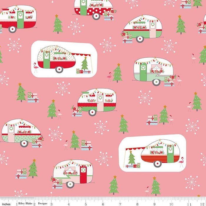 Christmas Adventure - Sweet Mint Main - per yard -by Beverly McCullough for Riley Blake Designs- Christmas, Campers - SC10730-SWEETMINT