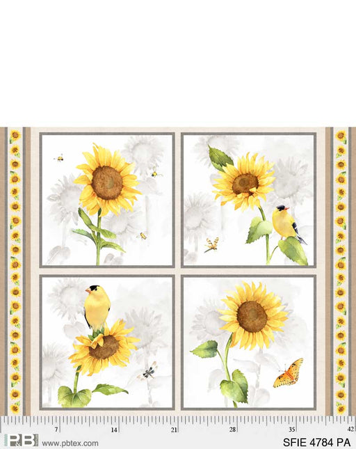 NEW! Sunflower Field - Large Block Panel - 36" x 43" - Per Panel - by Sandy Lynam Clough for P&B Textiles - Sunflowers, summer, floral - SFIE-04784-PA-Panels-RebsFabStash