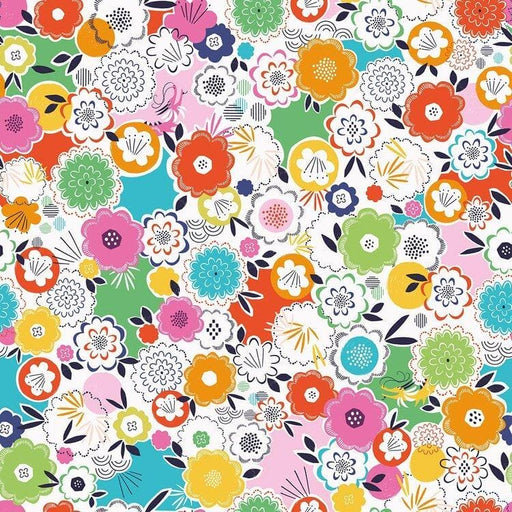 Silk Road - Colorful Flowers - per yard - by Ali Brookes for Dashwood Studio - Flowers, Colorful, Festive - SILK 1829-Yardage - on the bolt-RebsFabStash