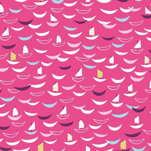 Silk Road - Boats Pink - per yard - by Ali Brookes for Dashwood Studio - Boats, Festive - SILK 1834-Yardage - on the bolt-RebsFabStash