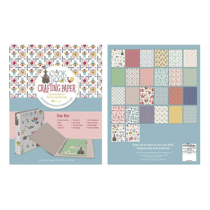 SHIPPING NOW! Lori Holt Cook Book Crafting Paper Pad - by Lori Holt of Bee in my Bonnet for Riley Blake Designs - ST-24588