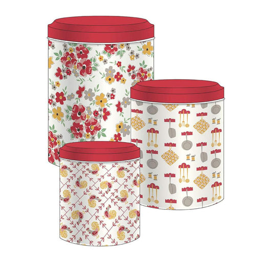 Lori Holt Cook Book Kitchen Canisters - by Lori Holt of Bee in my Bonnet for Riley Blake Designs at RebsFabStash
