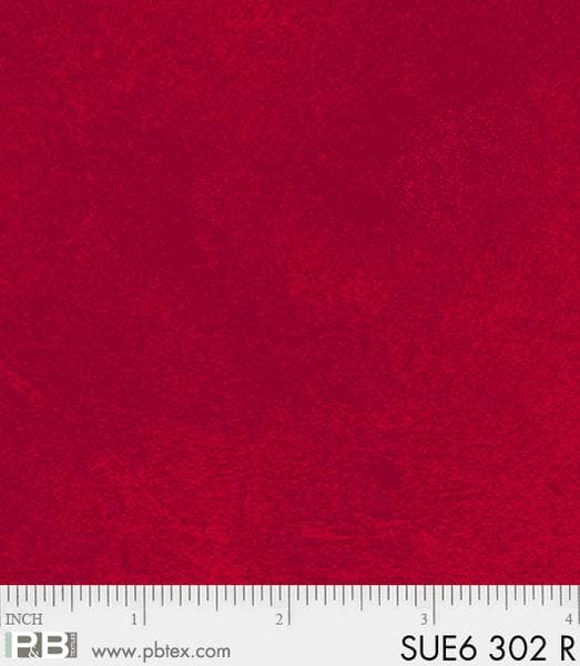 Suedes - Per Yard - P&B Textiles - Coordinates With American Farm Fabric by Michael Mullan - tonal, blender - Red - SUE6 302 R-Yardage - on the bolt-RebsFabStash