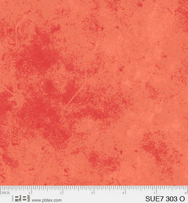 Suedes - Per Yard - P&B Textiles - tonal, blender - Red Orange - SUE7-00303-RO