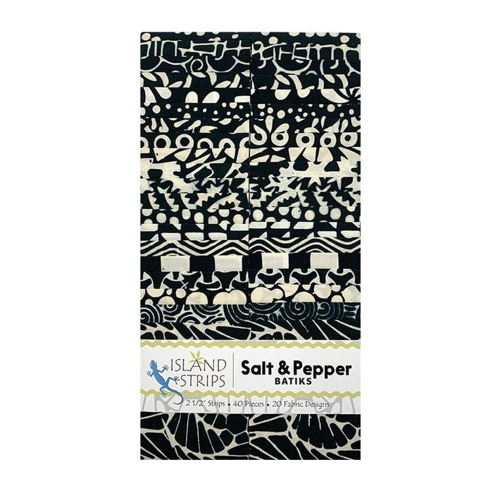 Salt & Pepper - by Kathy Engle for Island Batiks - Jelly Roll - Strips (40) 2.5" strips - Black & White-Layer Cakes/Jelly Rolls-RebsFabStash