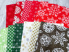 Snowflakes - Red/Green/Gold - PROMO  Fat Quarter Bundle
