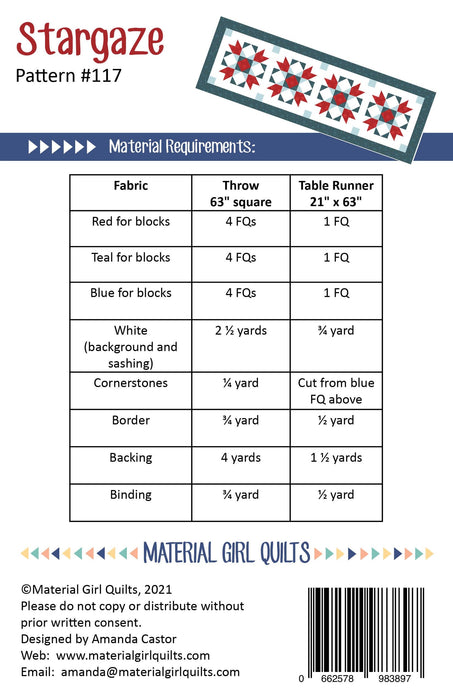 Stargaze - Quilt KIT- Amanda Castor - Material Girl Quilts - features Winterland fabric - Fat Quarter Friendly - 2 Size Options -P117