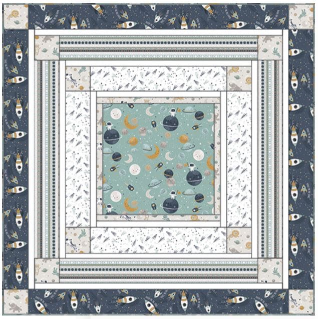 NEW! Starry Adventures - Shooting Stars - White - Flannel - Per Yard - by Lisa Perry for 3 Wishes - 3STARRYADV-20256-WHT-FLN