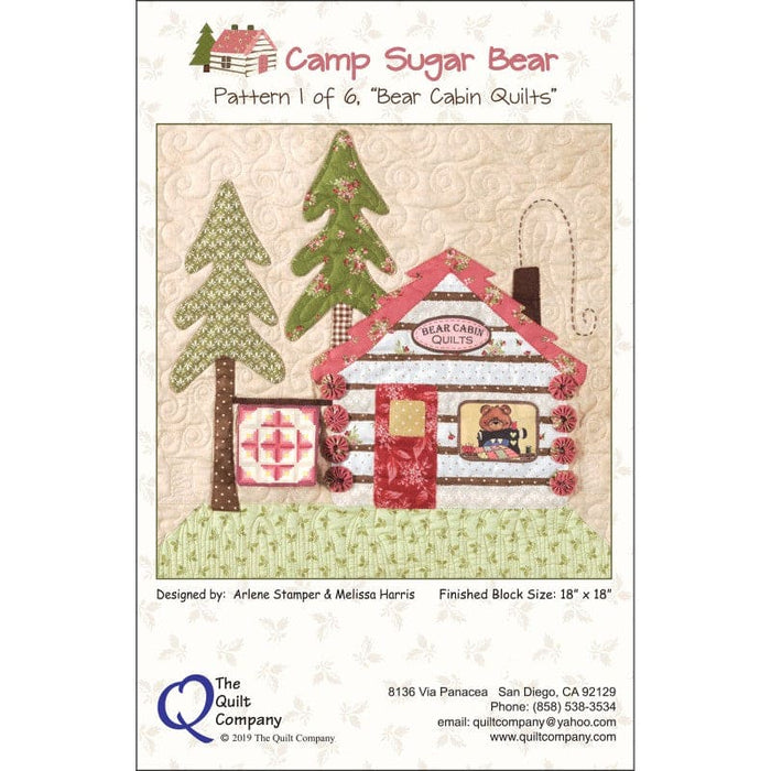 Camp Sugar Bear - Block of the Month Quilt PATTERN - 6 Pattern Set - Includes Accessory Fabric Packet - The Quilt Company - 6 Month BOM - THQCAMP100