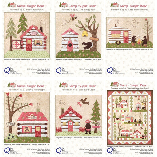 Camp Sugar Bear - Block of the Month Quilt PATTERN - 6 Pattern Set - Includes Accessory Fabric Packet - The Quilt Company - 6 Month BOM - THQCAMP100-Patterns-RebsFabStash