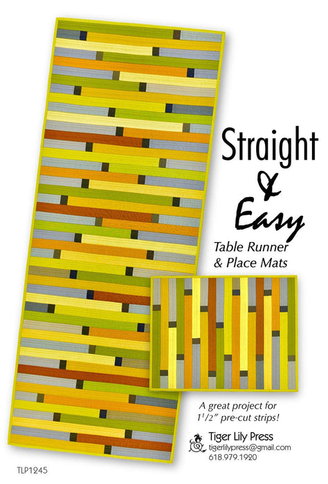 Straight & Easy - Table Runner & Place Mats PATTERN - Tiger Lily Press - Jelly Roll Friendly - TLP1245