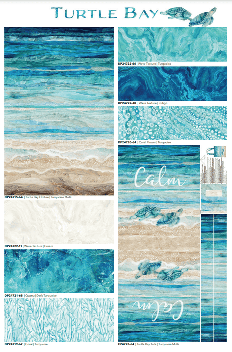 Sun and Sand - Border Fabric - Deborah Edwards and Melanie Samra for Northcott - Digital Print - Ocean and Beach Themed Prints - RebsFabStash