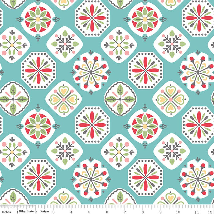 Stitch Fabric Collection by Lori Holt 108" Wide Back Cottage Medallions at RebsFabStash