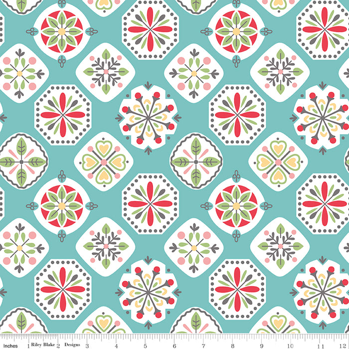 Stitch Fabric Collection by Lori Holt - Per Yard - Crochet - Riley Blake Designs - C10937-CLOUD