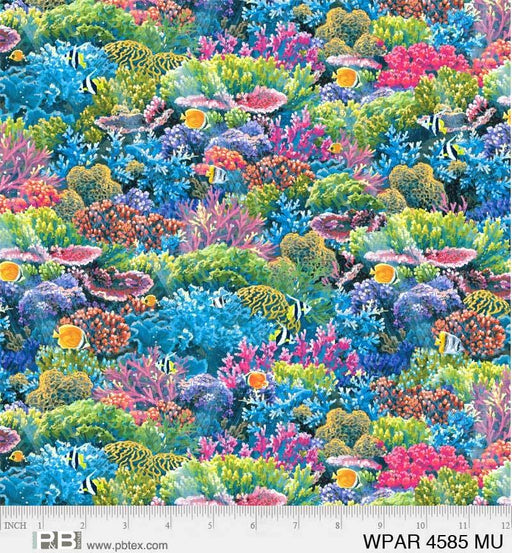 Weekend In Paradise - Coral Reef - Per Yard - By Abraham Hunter for P&B Textiles - Ocean, Sea, Water - Multicolor - WPAR 4585 MU-Yardage - on the bolt-RebsFabStash