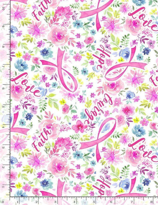 Softie - Pink Ribbon Floral - per yard - Dear Stella - Like Minky or Cuddle - 58"/60" Wide - WSOFTIEE-PD7197 PINK-Cuddle/Minkie-RebsFabStash