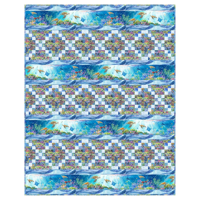 Weekend In Paradise - Coral Reef Quilt - Quilt KIT - By Stacey Day for P&B Textiles - Fabric by Abraham Hunter - Ocean, Sea, Water