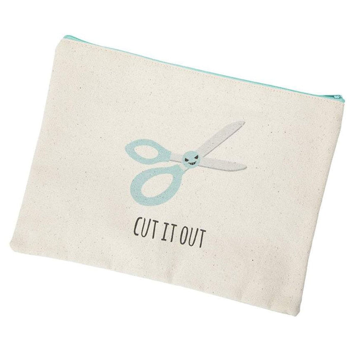 Sew Punny - Cut It Out - Small Canvas Zipper Bag - Kelli Fannin Quilt Designs - 6.75" x 8.25" - ZB-14823-Buttons, Notions & Misc-RebsFabStash