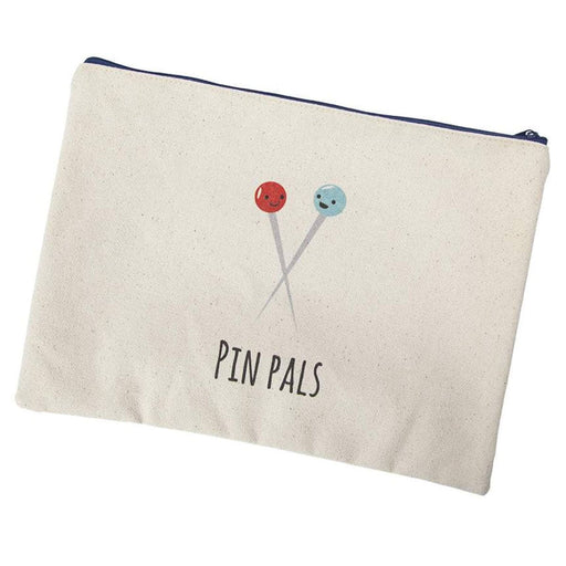 Sew Punny - Pin Pals - Small Canvas Zipper Bag - Kelli Fannin Quilt Designs - 6.75" x 8.25" - ZB-14825-Buttons, Notions & Misc-RebsFabStash