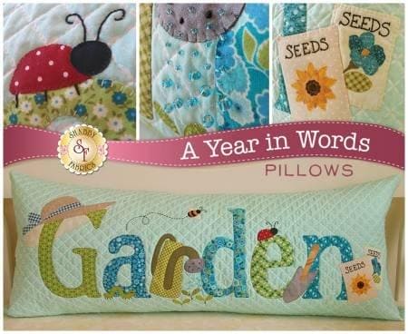 A Year in Words "Garden" Pillow - June- Pillow Pattern - Shabby Fabrics designed by Jennifer Bosworth - home decor, pillow, pattern - RebsFabStash
