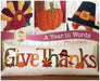 A Year in Words "Give Thanks" Pillow - November- Pillow Pattern - Shabby Fabrics designed by Jennifer Bosworth - home decor, pillow, pattern - RebsFabStash