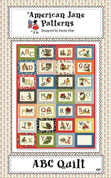 ABC Quilt - American Jane Patterns - Designed by Sandy Klopp - Panel quilt pattern - Honey Bun Friendly - 33" x 46" - RebsFabStash