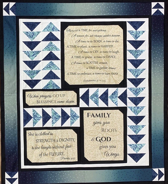 Abundant Grace - Quilt KIT - Pattern by Holly Schwager - Uses A Year of Faith Anniversary Panel by Wing and a Prayer for Timeless Treasures - RebsFabStash