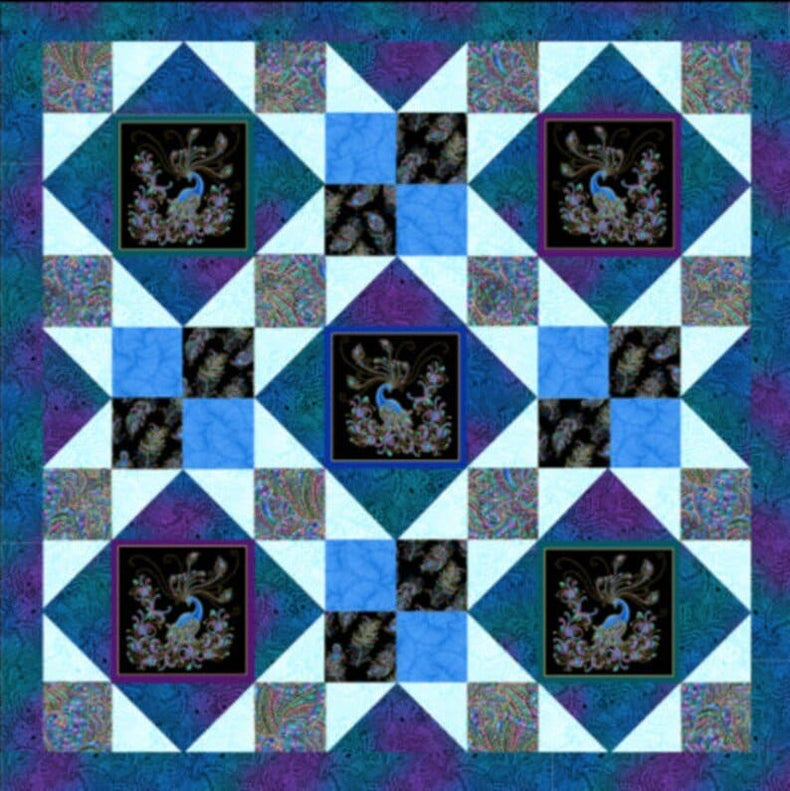 Afternoon Delight Quilt KIT Features Peacock Flourish Ann Lauer
