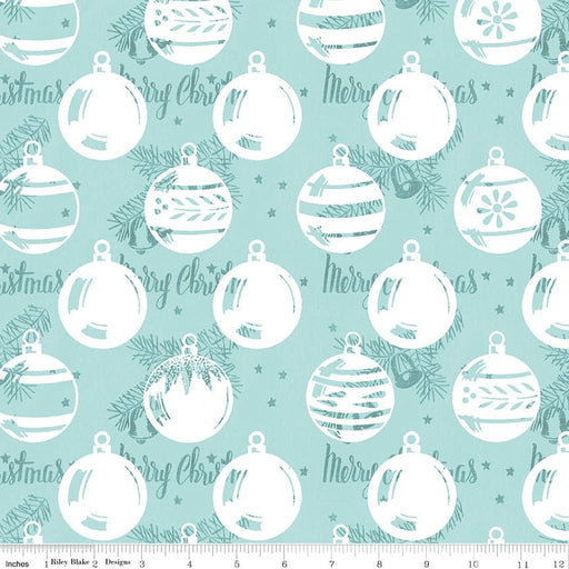 All About Christmas - Blue Christmas Vintage Ornaments - per yard -by Janet Wecker Frisch for Riley Blake Designs - Winter - C10799-BLUE - RebsFabStash