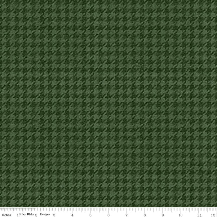 All About Plaids - Houndstooth Green - per yard - by RBD Designers for Riley Blake Designs - Tonal, Blender - Green Check - C637 GREEN - RebsFabStash
