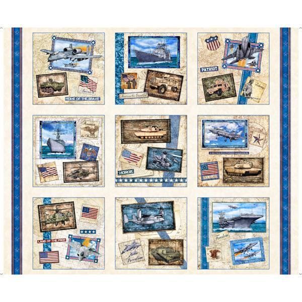 We The People Patriotic Stamps Postage Stamp Cotton Fabric