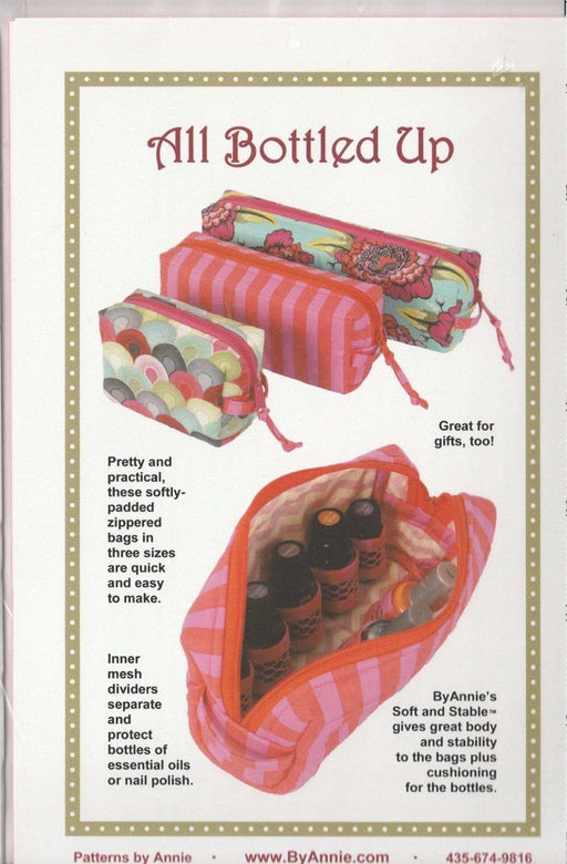 All Bottled Up - Pattern - by Annie - Pouch Bags - RebsFabStash