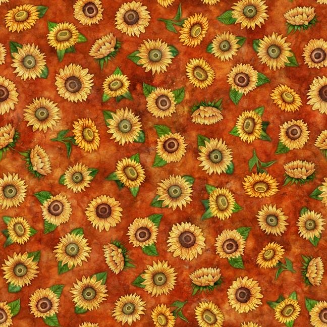 Always Face the Sunshine - per yard - Dan Morris for QT Fabrics - Rust Honeycomb - 27849 T - RebsFabStash