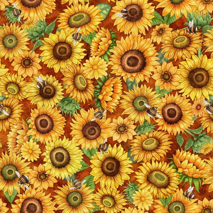 Always Face the Sunshine - per yard - Dan Morris for QT Fabrics - Small Flowers on Black - 27846 J - RebsFabStash