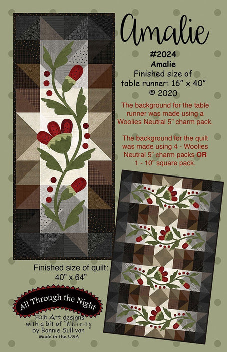 Amalie - Quilt PATTERN - by Bonnie Sullivan - All Through The Night - Maywood - Uses Woolies Flannel! - RebsFabStash