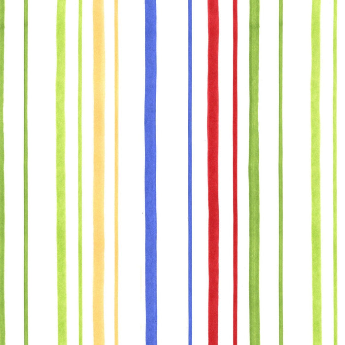 Apronettes -per yd - Loralie Harris Designs - Kitchen Stripe - multi colored stripe on white - RebsFabStash