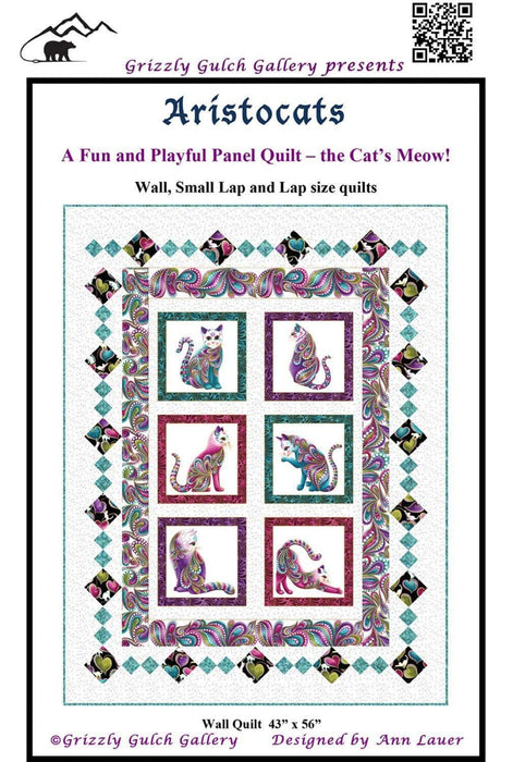 Aristocats - Quilt Pattern - by Ann Lauer - Includes instructions for Wall, Small, Lap, Quilt! Uses Cat-I-Tude fabric by Ann Lauer! - RebsFabStash