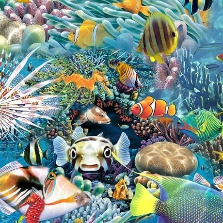 Artworks XVI - Under the Sea - per yard - Digital Print - Art by Royce Mcclure - Quilting Treasures - 27711 -B - RebsFabStash