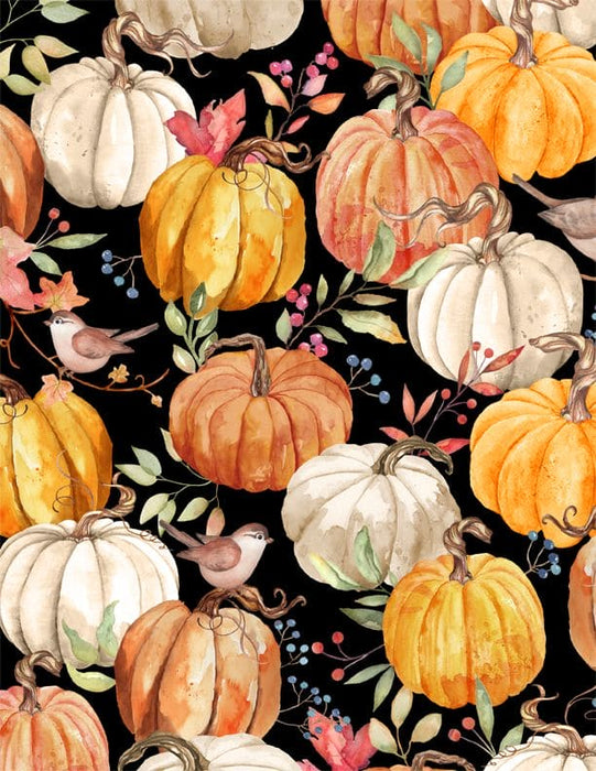 Autumn Day - Packed Pumpkins tan - Per yard - by Nancy Mink - Wilmington Prints - Packed Pumpkins tan - 1665-33864-287 - RebsFabStash