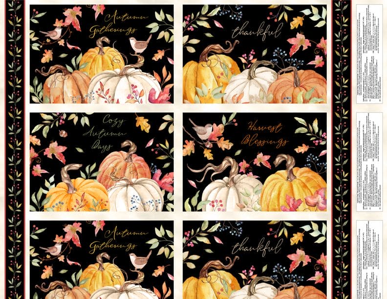 Autumn Day - Per yard - by Nancy Mink - Wilmington Prints - Plaid Black - 1665-33870-927 black - RebsFabStash