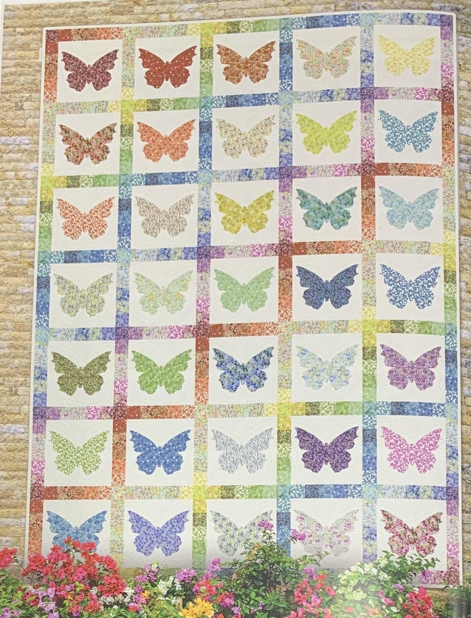 AVAILABLE NOW!! Blooming Butterflies Quilt Kit Garden Delights II C