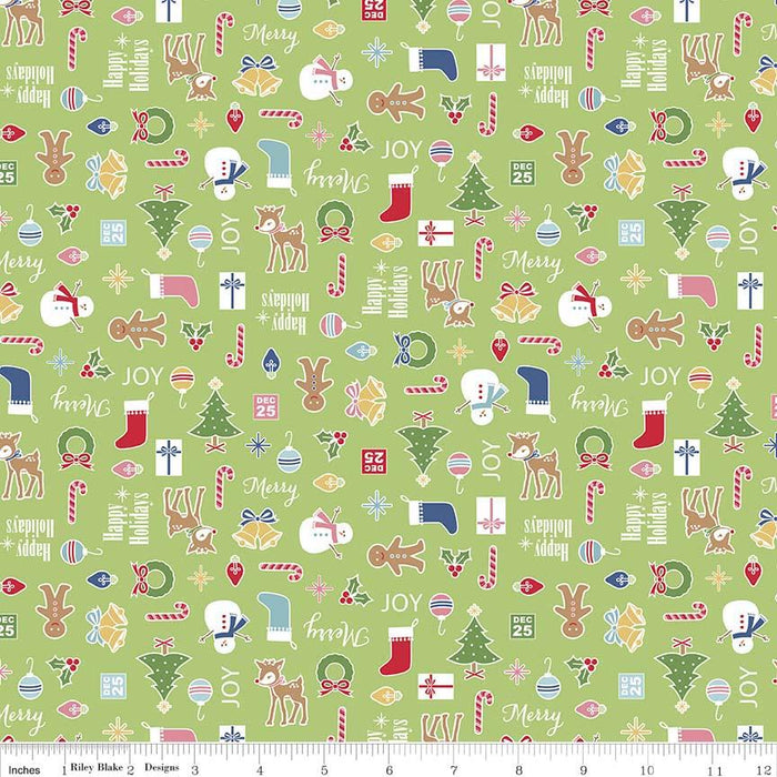 AVAILABLE NOW! Cozy Christmas Quilt Kit by Lori Holt - Christmas Toss | Green 2 | Riley Blake Designs - Uses her Cozy Christmas Fabric - RebsFabStash