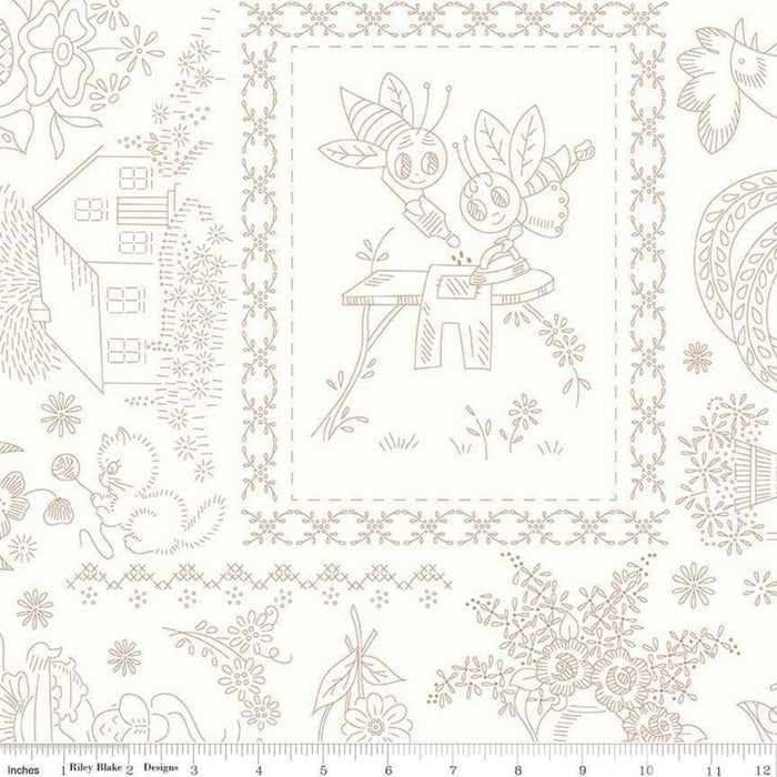 AVAILABLE NOW!! Lori Holt Granny Chic Wide Back Fabrics - per yard - Bee Backings - Riley Blake - Blue on White C8527 - RebsFabStash