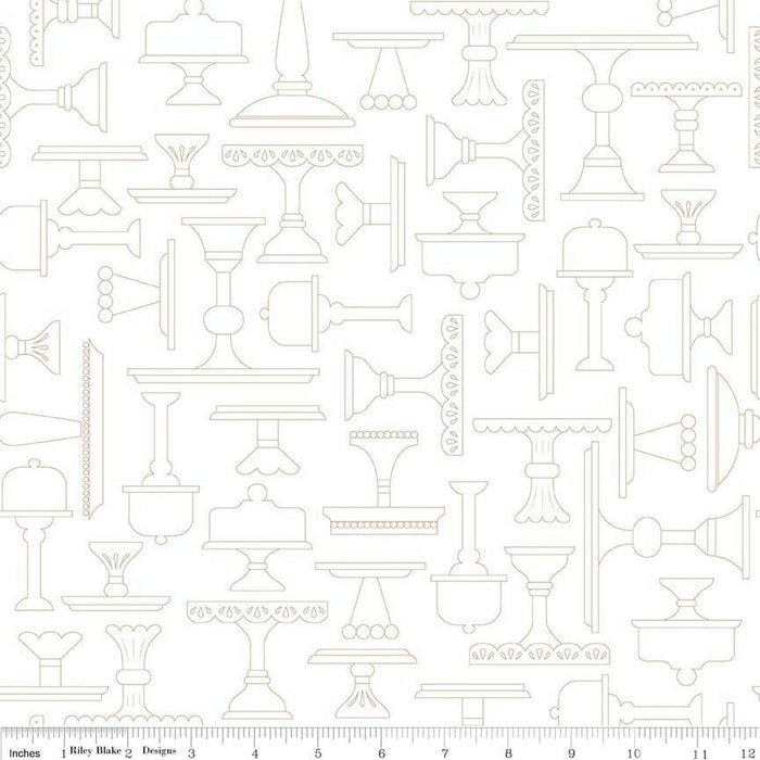 Bake Sale 2 Fabric Collection- by the yard - Lori Holt for Riley Blake Designs - Let's Bake Quilt Along (C) - Nutmeg Gingham - RebsFabStash