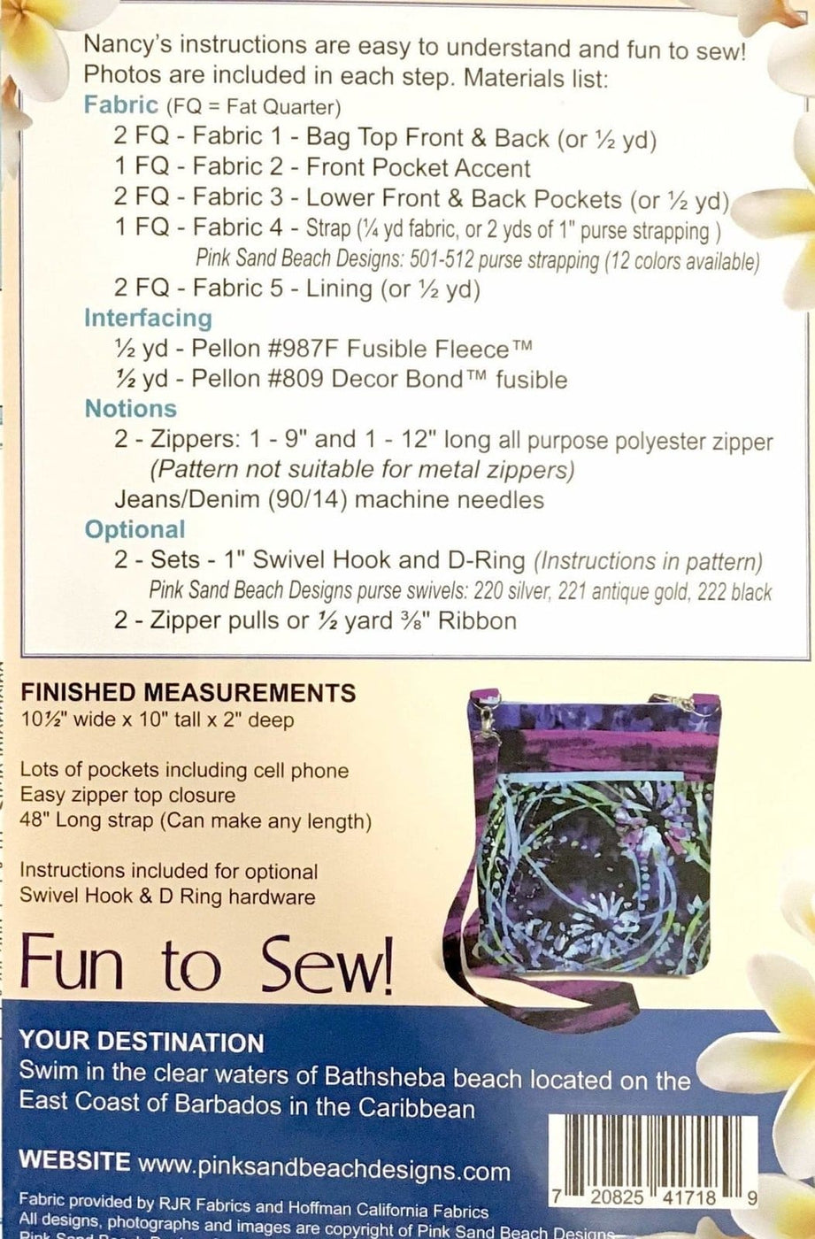 Pink Sand Beach Designs Barbados Bag Pattern — RebsFabStash